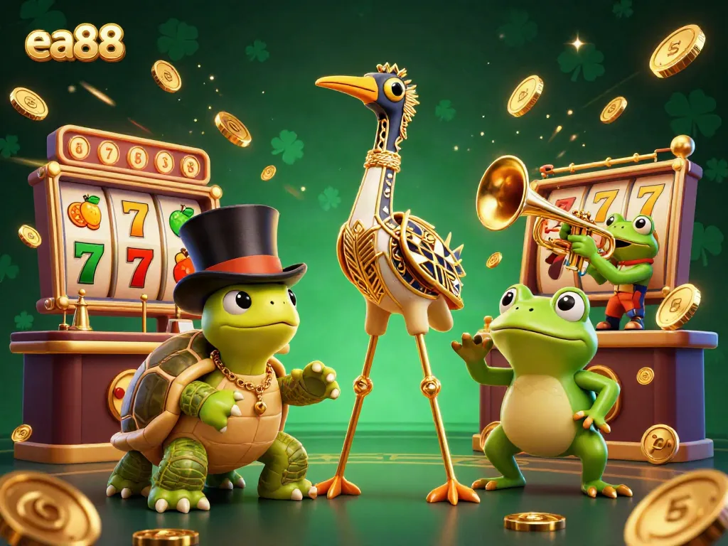 Spin lucrative slots and experience the thrill of casino gaming with ea88 in this captivating illustration.