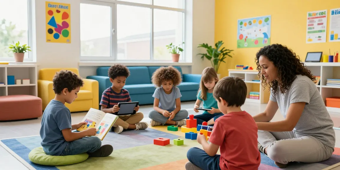 High functioning autism school Burlington inclusive classroom with children engaging in collaborative learning activities, showcasing supportive educational environment.